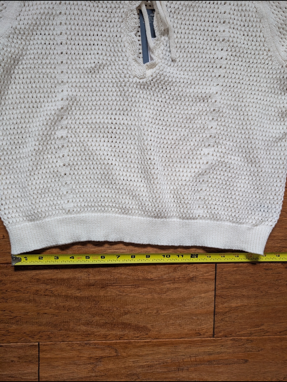 NWT Universal Thread Women's Cream Knit Tie-Front Top Large - Picture 7 of 7
